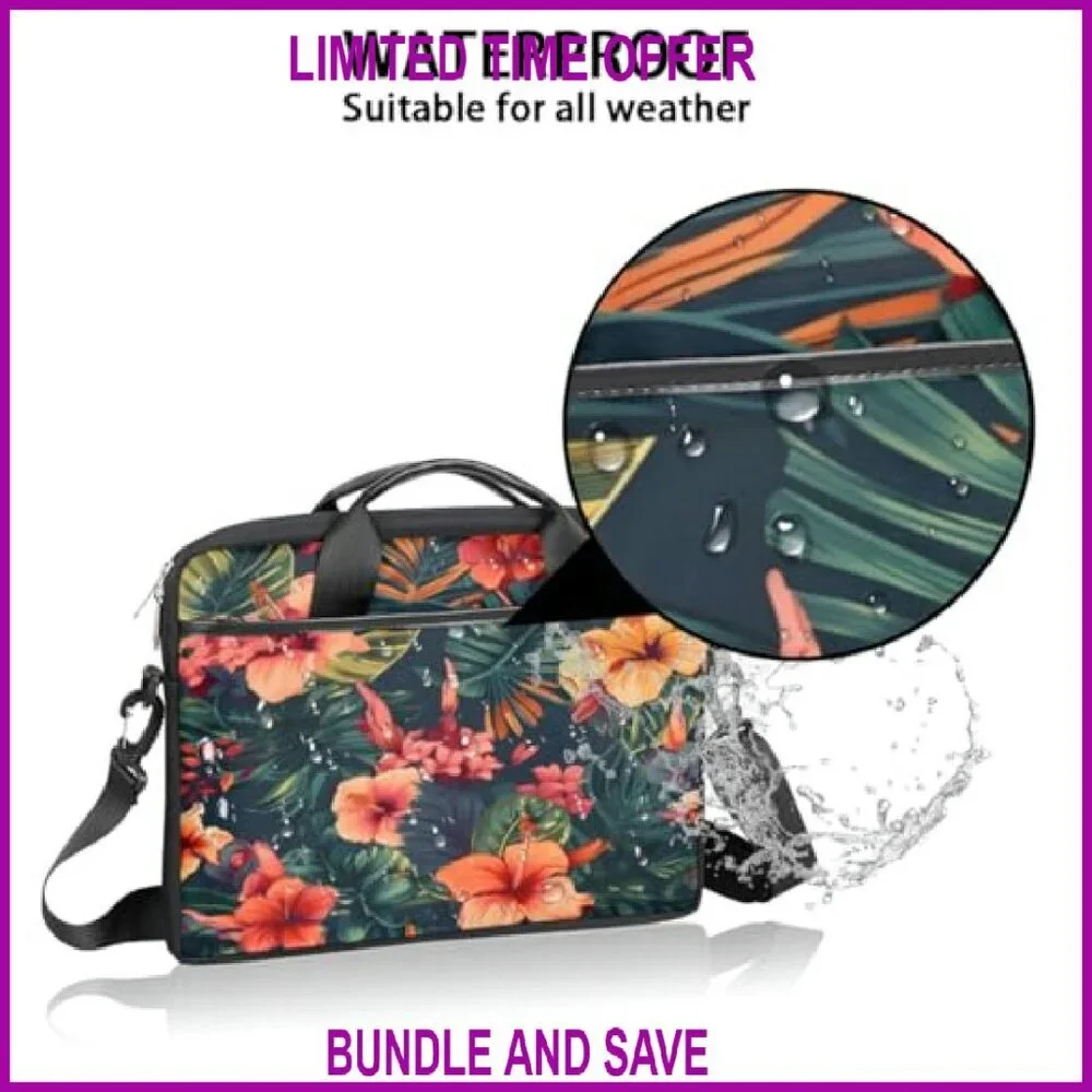 Waterproof Laptop Messenger Bag 13-15 Inch Slim Briefcase Shoulder Bag